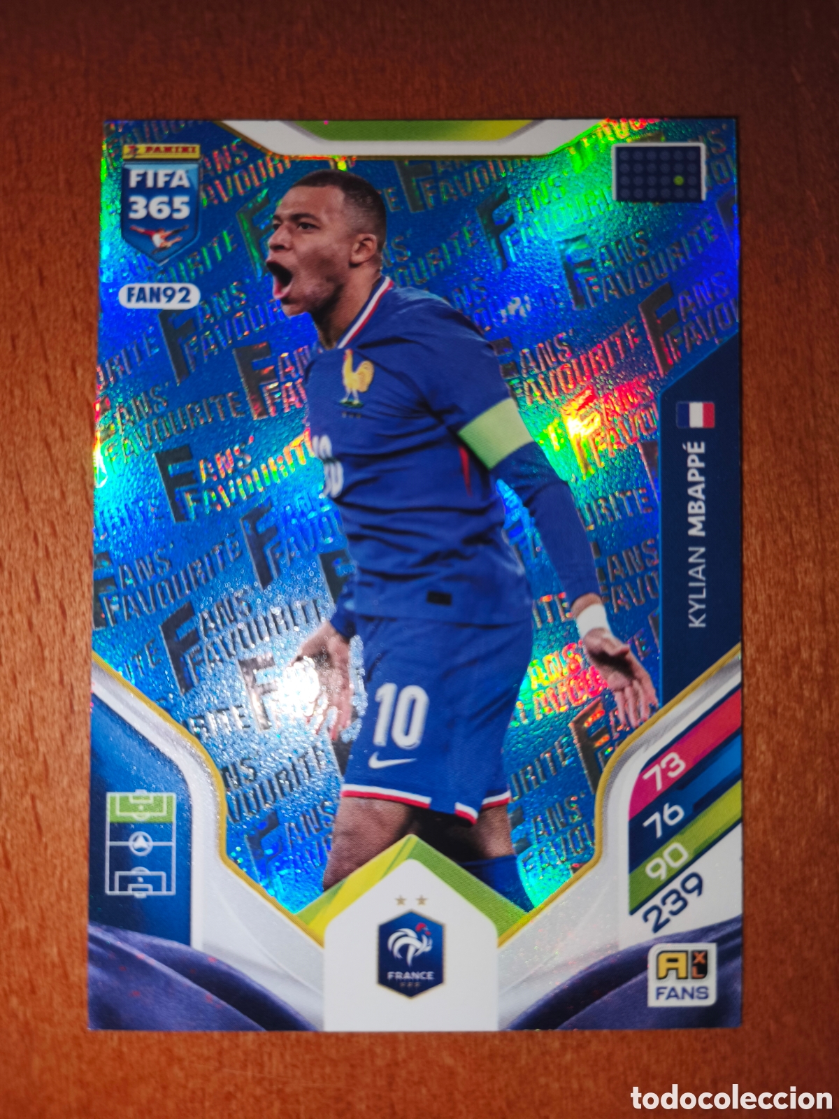 Cromos de F&uacute;tbol: Kylian Mbappe Fan92 Azul Blue Adrenalyn XL Fifa 365 2026 Francia