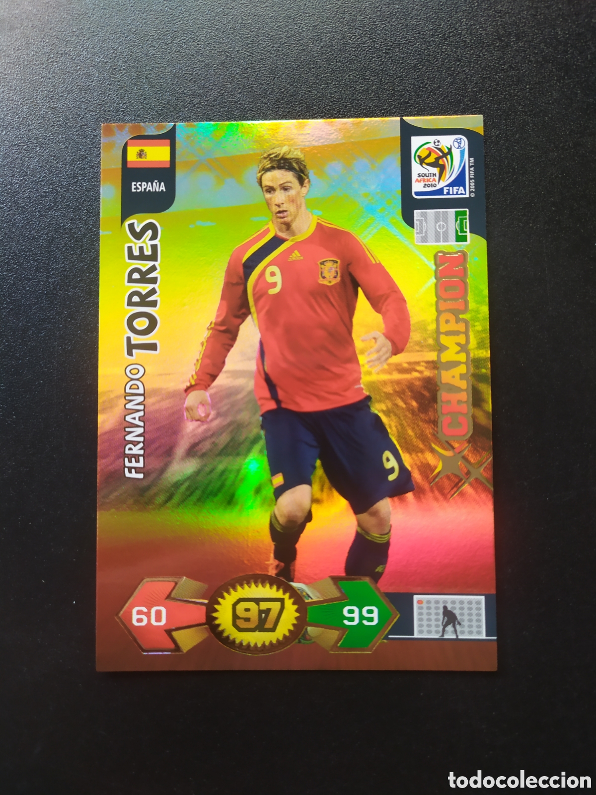Cromos de F&uacute;tbol: Adrenalyn FIFA world cup Sudafrica 2010 panini Fernando Torres champion Espa&ntilde;a