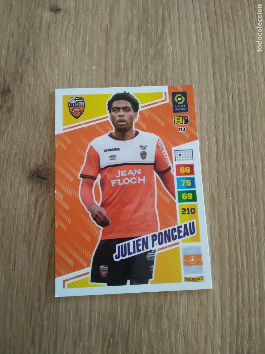 Fu&szlig;ball-Sticker: 113 JULIEN PONCEAU LORIENT CROMO FUTBOL PANINI LIGUE 1 FOOT 23-24 ADRENALYN FRANCIA 2023-2024