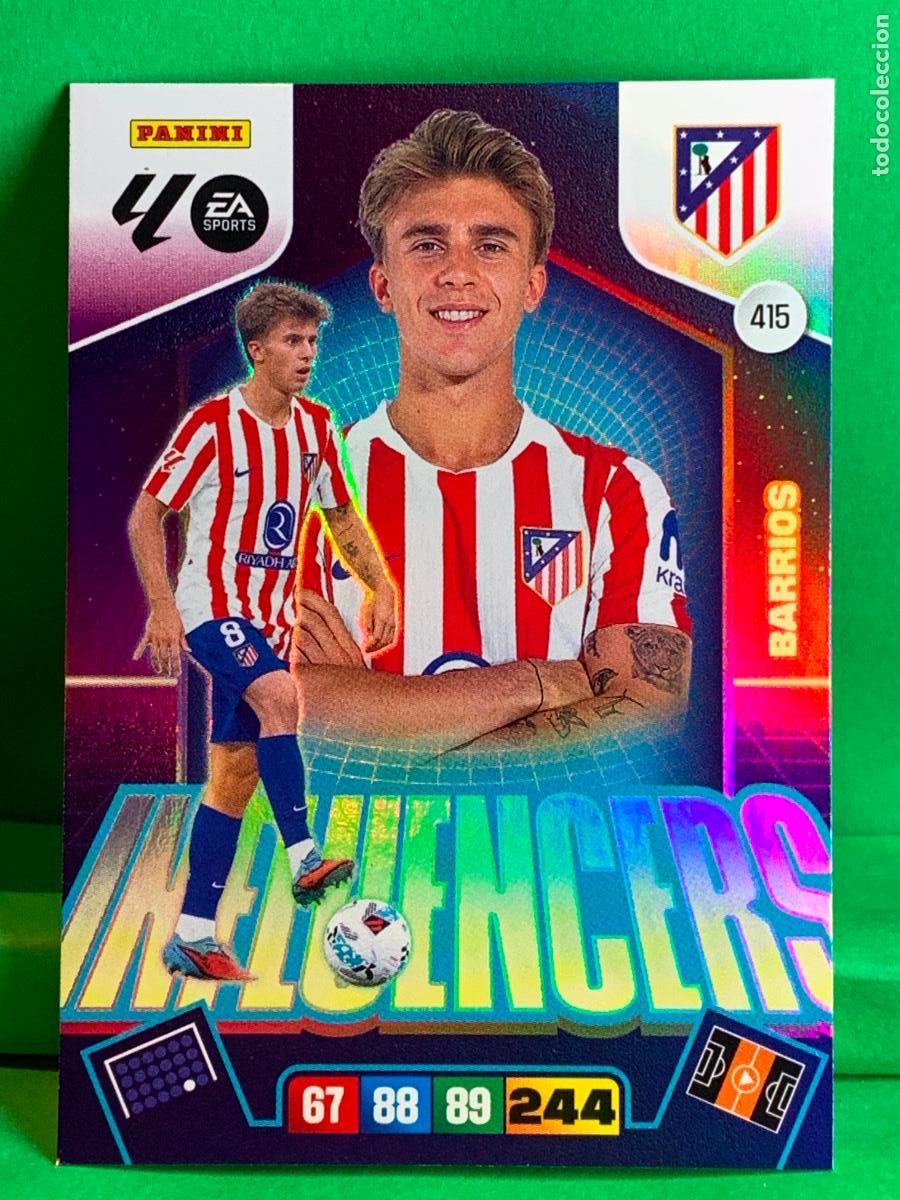 Fu&szlig;ball-Sticker: 415 Barrios Atl&eacute;tico de Madrid Influencer ADRENALYN XL LIGA 2025/2026 25 26 PANINI