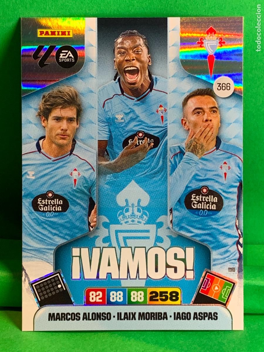 Cromos de F&uacute;tbol: 366 Marcos Alonso / Ilaix Moriba / Iago Aspas RC Celta &iexcl;Vamos! ADRENALYN XL LIGA 2025/2026 25 26 PAN