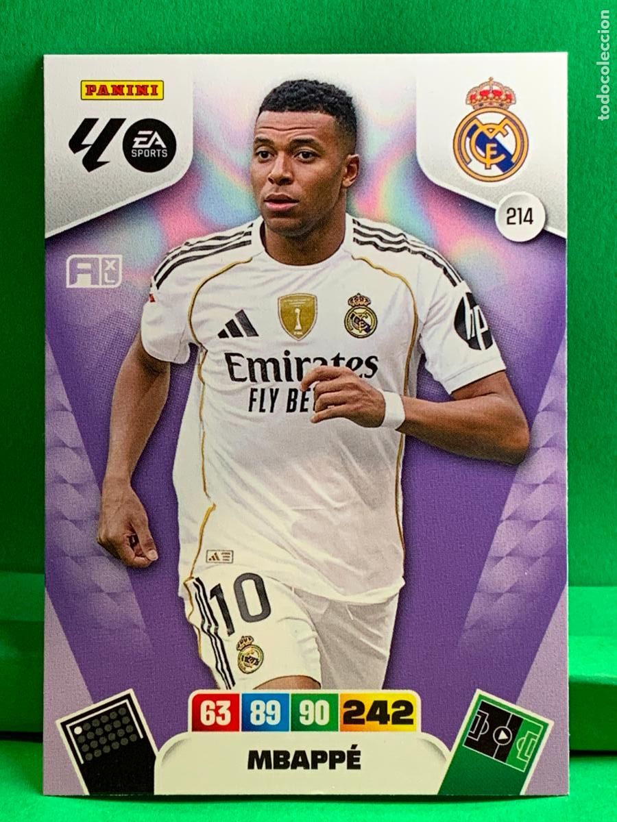 Cromos de F&uacute;tbol: 214 Mbapp&eacute; Real Madrid Base card ADRENALYN XL LIGA 2025/2026 25 26 PANINI