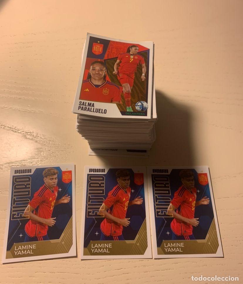 Cromos de F&uacute;tbol: 300 cromos aprox vamos seleccion incluidos 3 lamine yamal rookie euro 2024 carrefour