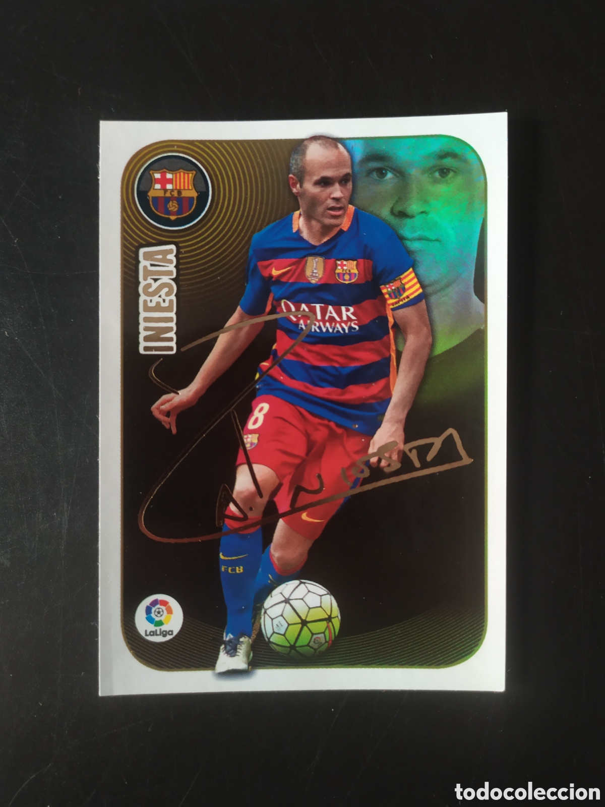 Cromos de Futebol: Liga este 2016 2017 16 17 panini Iniesta serie oro versi&oacute;n 1 n&deg; 8 Barcelona