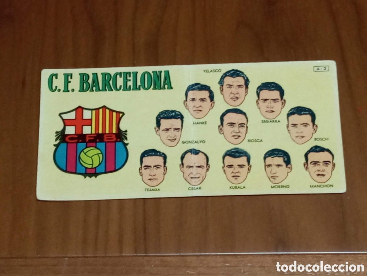 Cromos de F&uacute;tbol: futbol club barcelona kubala Campeones de Espa&ntilde;a 1953 1954 Chocolates batanga cromo nunca pegado