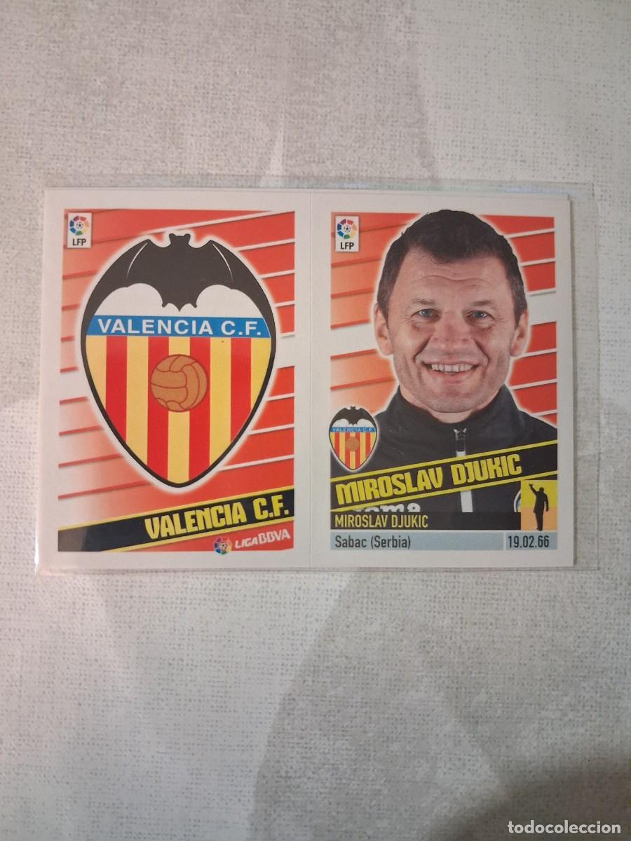 Fu&szlig;ball-Sticker: Ediciones Este Liga 2013 2014 13 14 Sin Pegar Escudo Entrenador Valencia CF 18 Miroslav Djukic