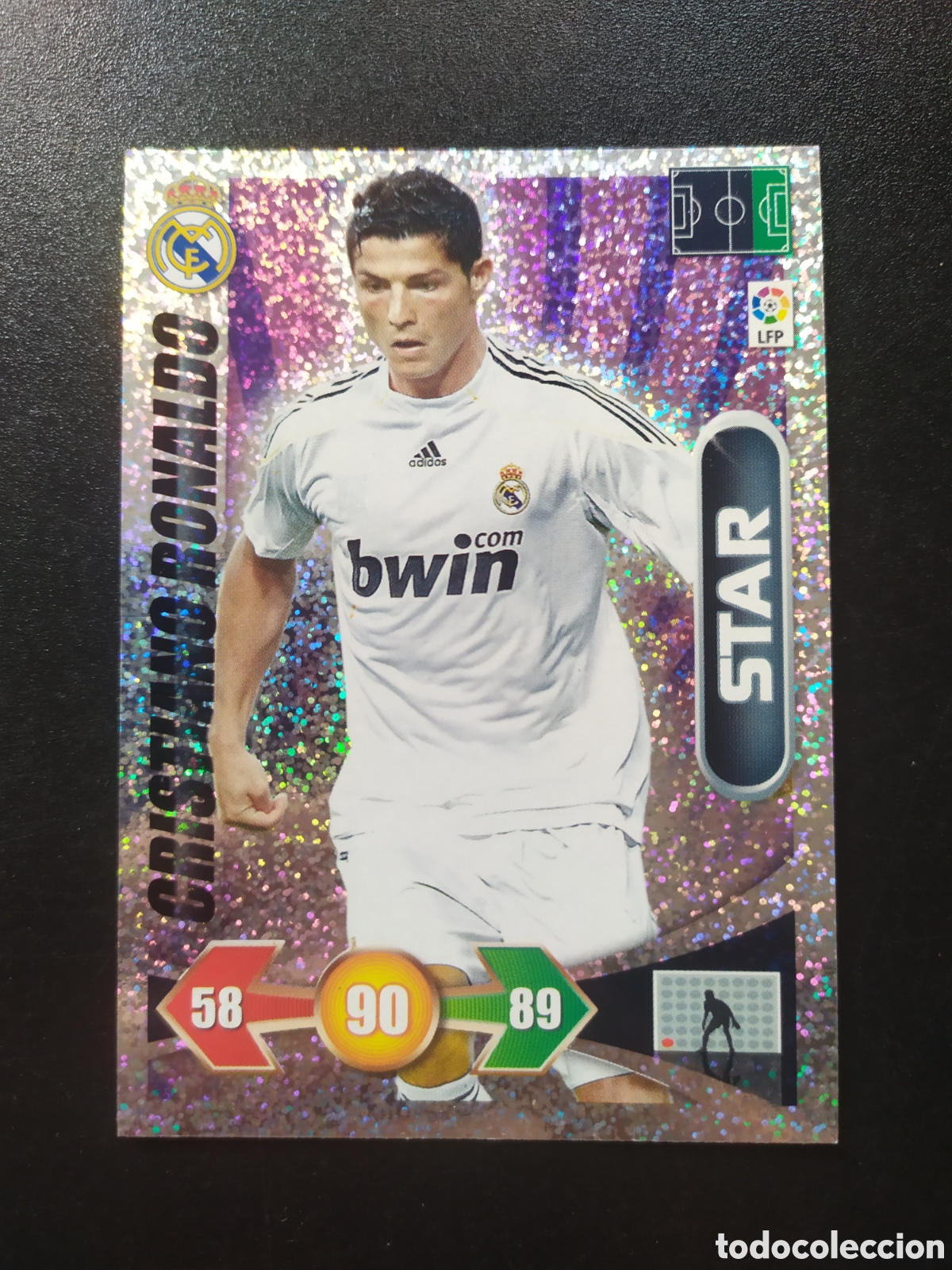Cromos de F&uacute;tbol: Adrenalyn 2009 2010 09 10 panini Cristiano Ronaldo star brillantina gruesa Real Madrid