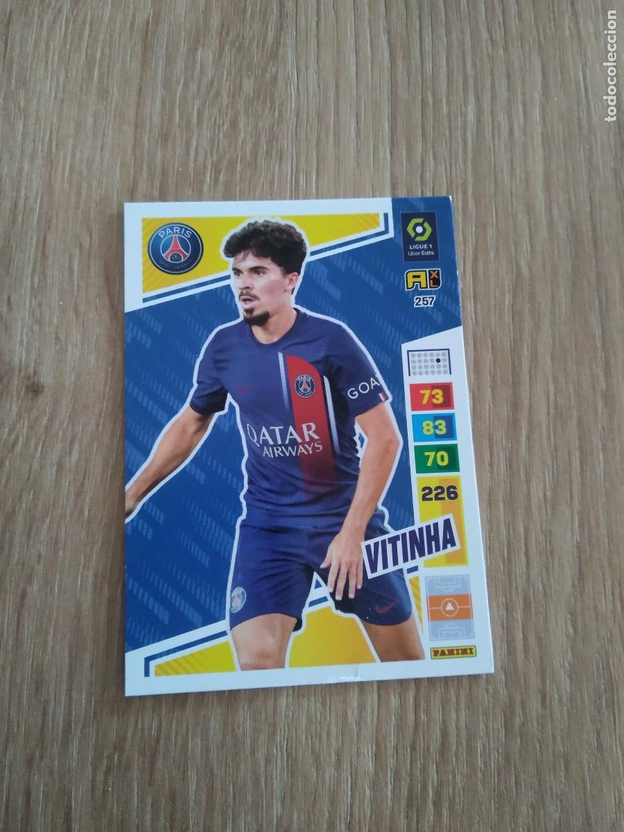 Fu&szlig;ball-Sticker: 257 VITINHA PARIS SAINT GERMAIN CROMO FUTBOL PANINI LIGUE 1 23-24 ADRENALYN FRANCIA 2023-2024