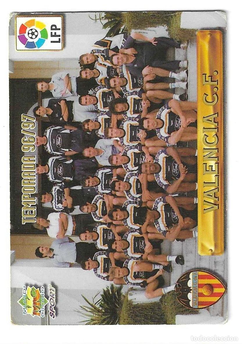 Cromos de F&uacute;tbol: PLANTILLA VALENCIA CF - LIGA 96-97 - 19 MUNDI CROMO