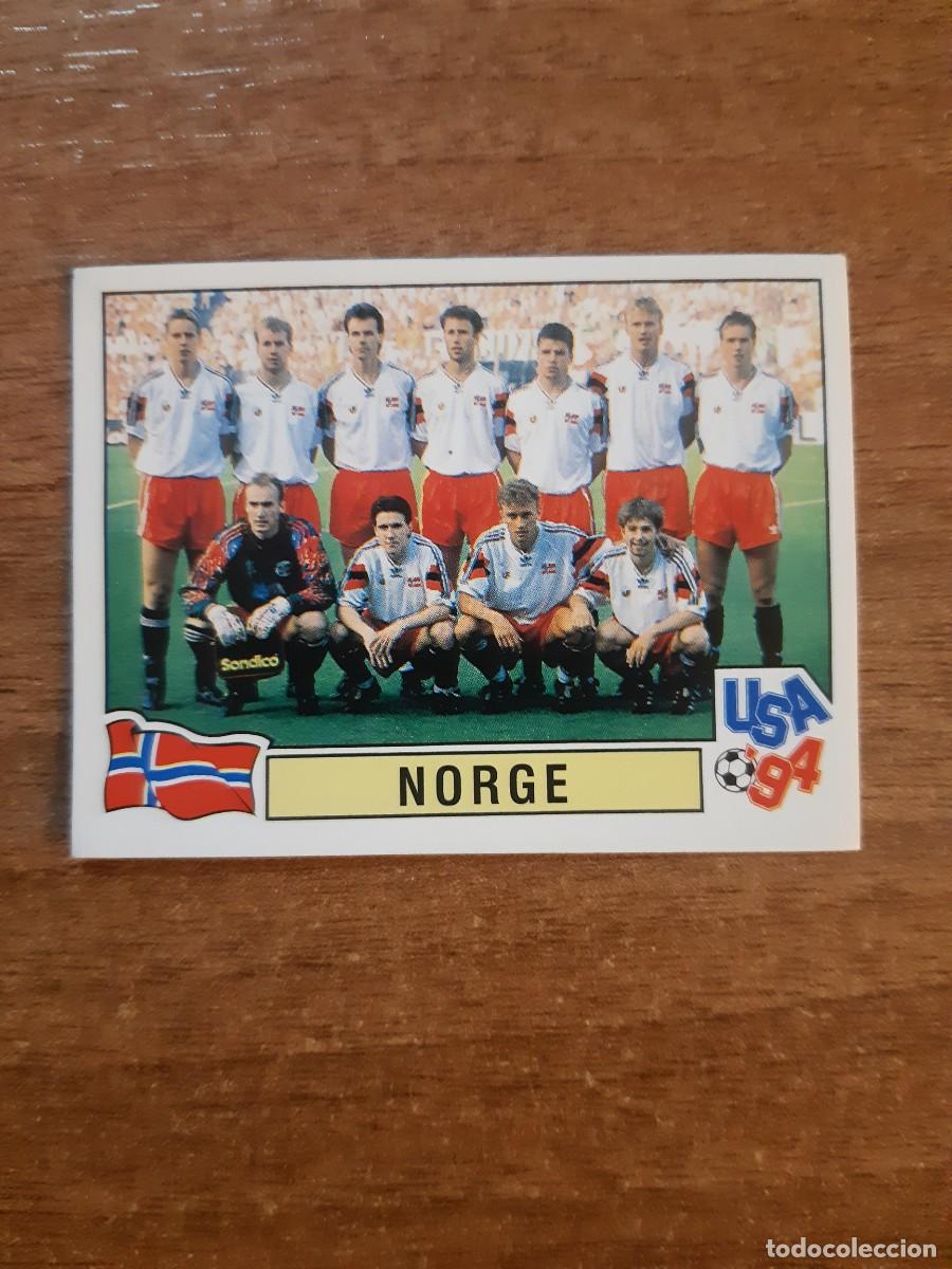 Cromos de f&uacute;tbol: N&deg;353 Alineaci&oacute;n Norge (Noruega) Mundial USA 94 PANINI. Nunca pegado, sin pegar