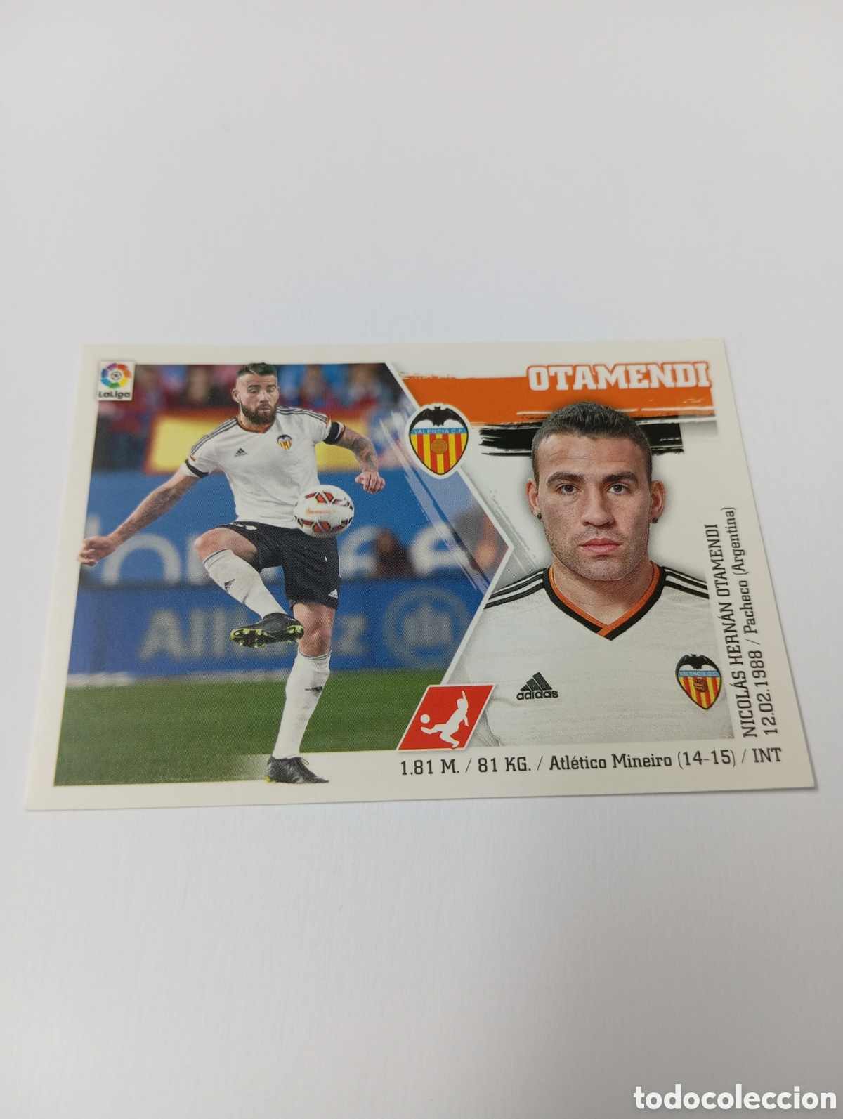 Cromos de f&uacute;tbol: Otamendi 7 Valencia liga este 15 16 panini 2015 2016