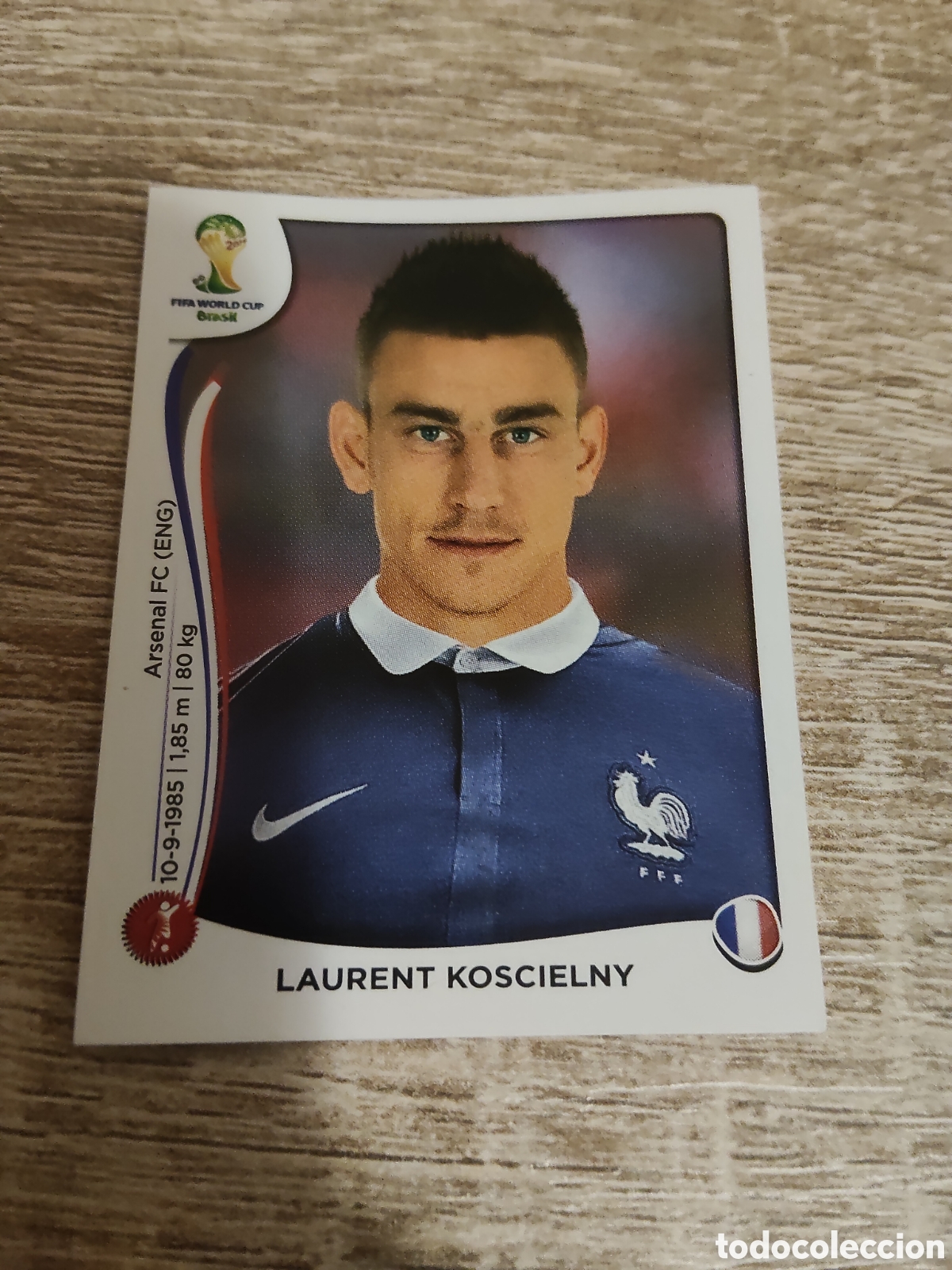 Cromos de f&uacute;tbol: Panini mundial Brasil 2014 380 Laurent Koscielny Francia