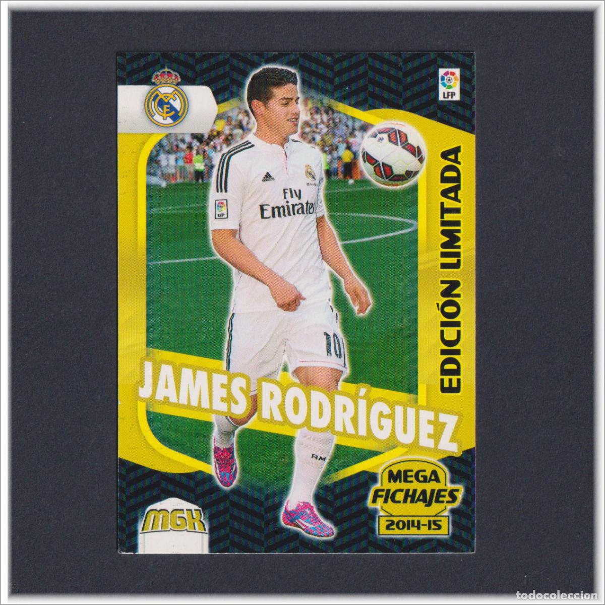 Football Stickers: MEGACRACKS 2014 2015 14 15 PANINI JAMES RODRIGUEZ EDICI&Oacute;N LIMITADA FICHAJE REAL MADRID LIGA MGK