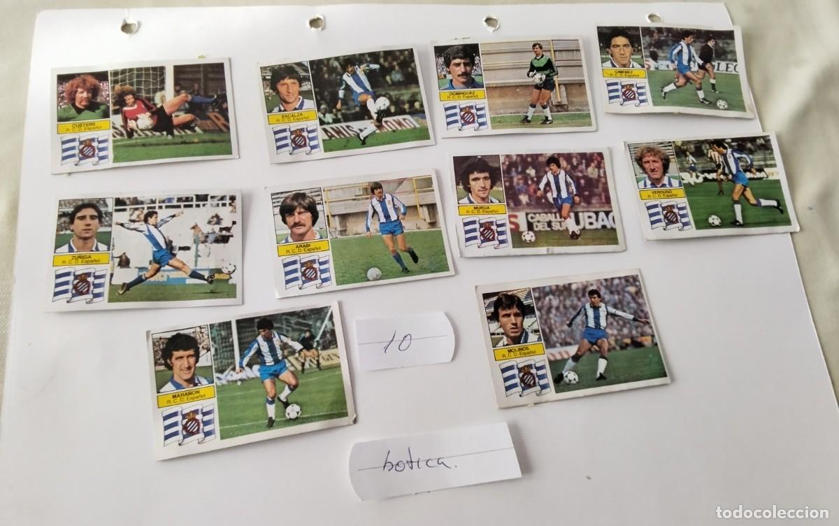 Figurine di Calcio: R.C.D. ESPA&Ntilde;OL 10 CROMOS DIFERENTES COLECCION ESTE TEMP 82/83 DESPEGADOS