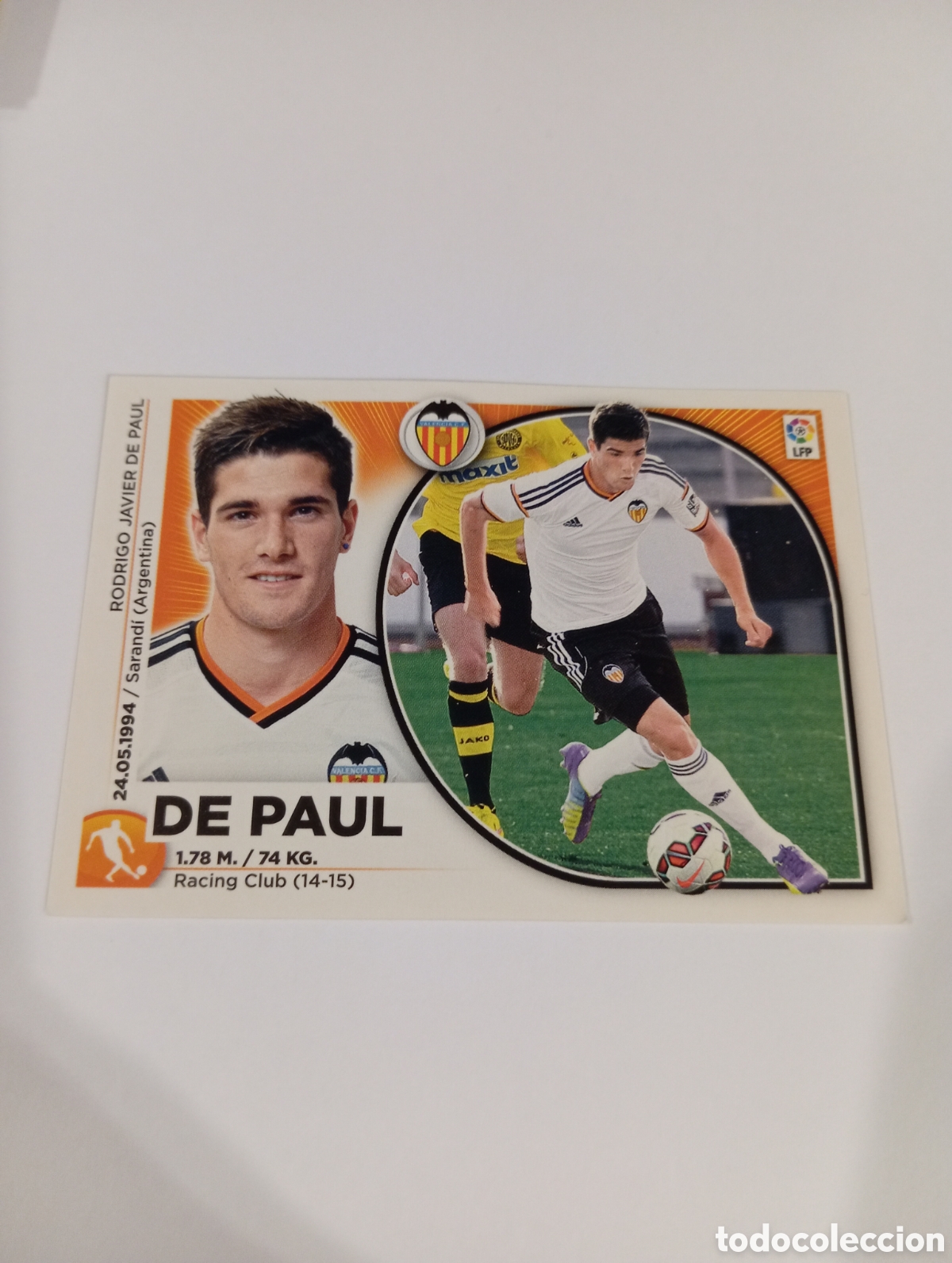Fu&szlig;ball-Sticker: De Paul 13 Valencia liga este 2014 2015 panini 14 15