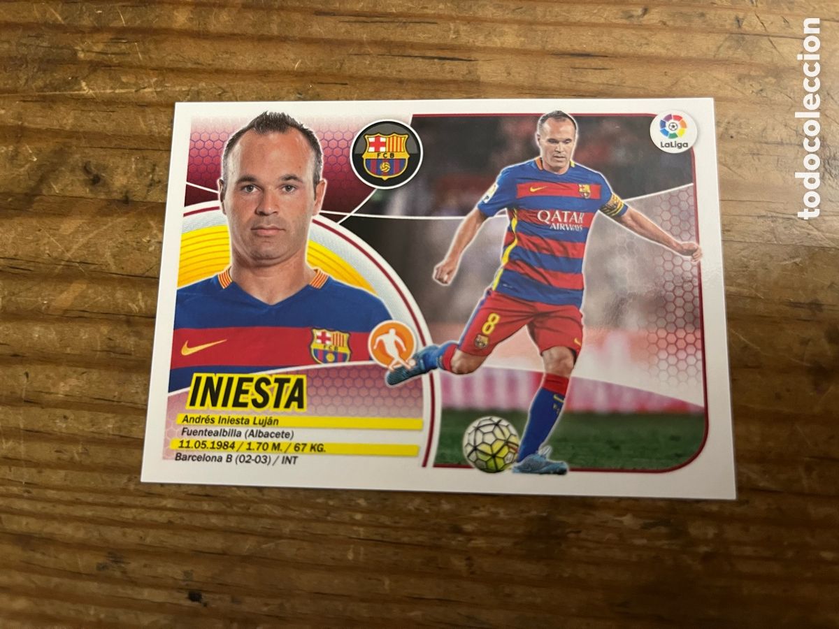 Fu&szlig;ball-Sticker: CROMO SIN PEGAR NUNCA PEGADO ALBUM LIGA ESTE 16 17 2016 2017 BARCELONA # 12 INIESTA