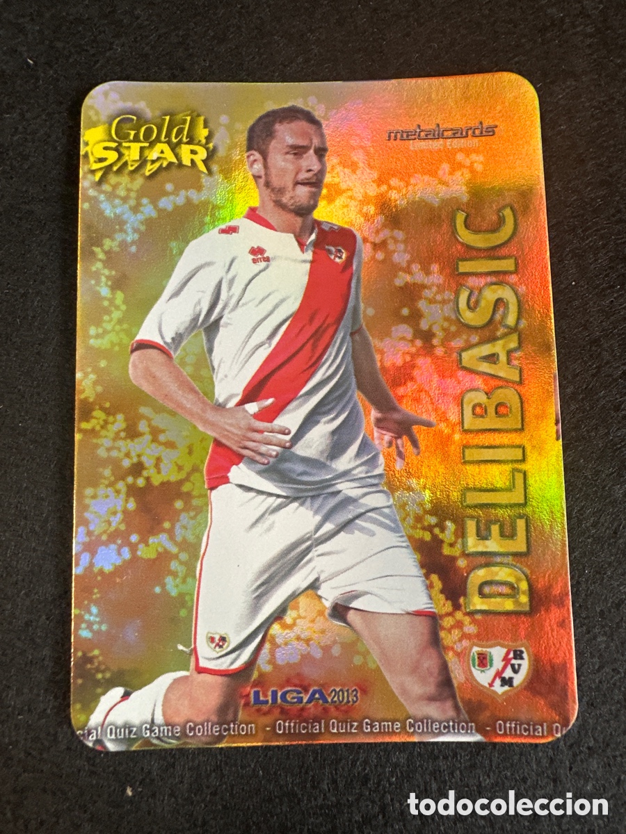 Cromos de F&uacute;tbol: 40/45 DELIBASIC(RAYO VALLECANO) GOLD STAR BRILLO LISO MUNDICROMO 2013 12 13 LIMITED EDITION