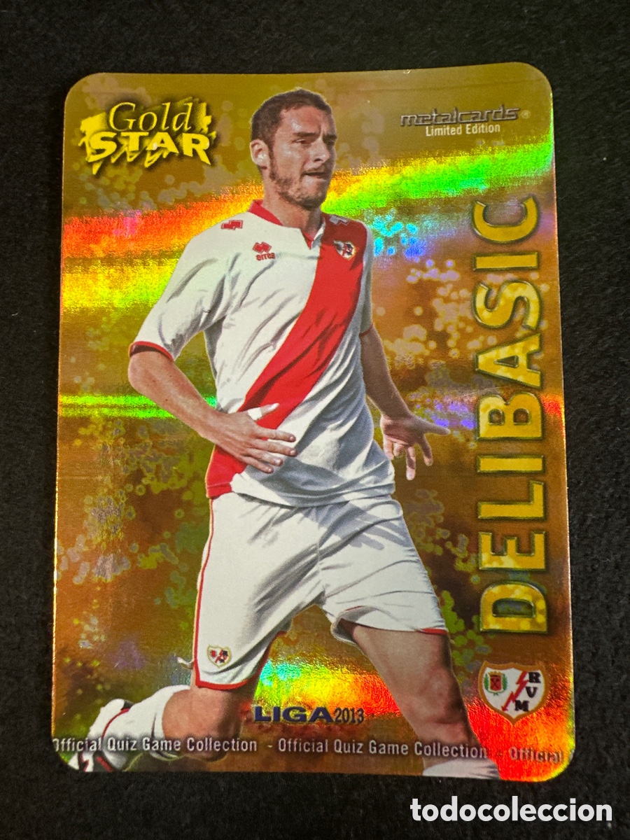 Cromos de F&uacute;tbol: 40/45 DELIBASIC(RAYO VALLECANO) GOLD STAR RAYAS H MUNDICROMO 2013 12 13 LIMITED EDITION