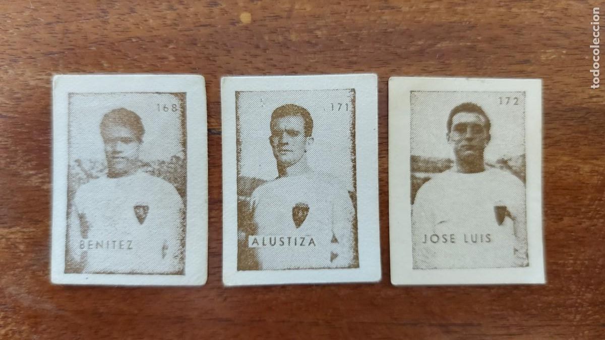 Cromos de F&uacute;tbol: BEN&Iacute;TEZ , ALUSTIZA Y JOS&Eacute; LU&Iacute;S ( REAL ZARAGOZA )- ALBUM GRAN TOMBOLA - RADIO NACIONAL DE ESPA&Ntilde;A 1961