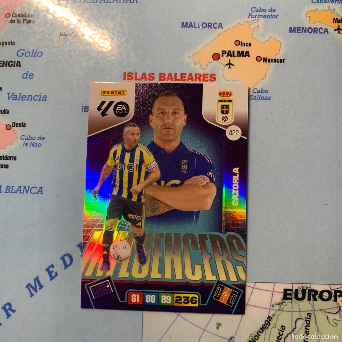 Cromos de f&uacute;tbol: Cazorla Influencers n&uacute;mero 422 del Oviedo cromo adrenalyn XL 25-26 2025-2026