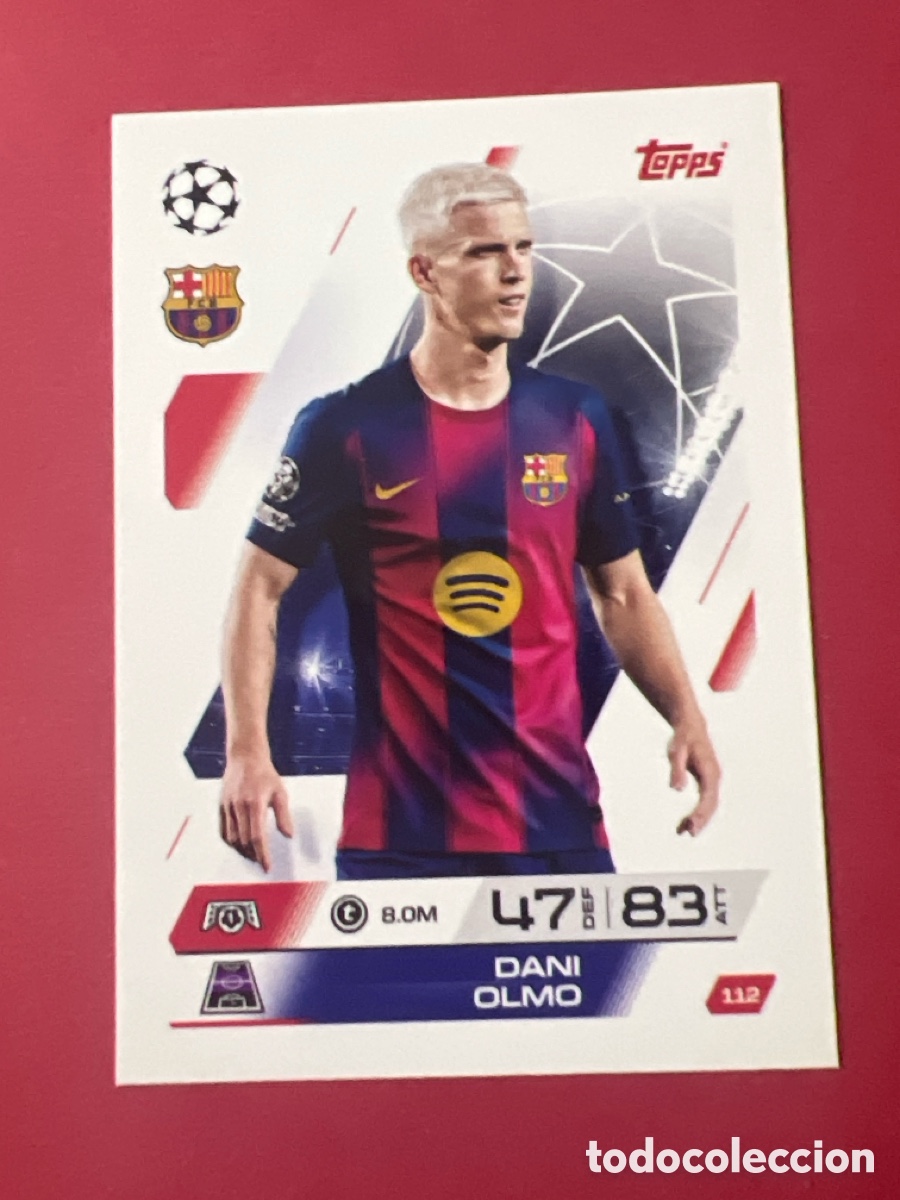 Figurine di Calcio: A1288. TOPPS MATCH ATTAX 2025/26. #112 DANI OLMO. FC.BARCELONA