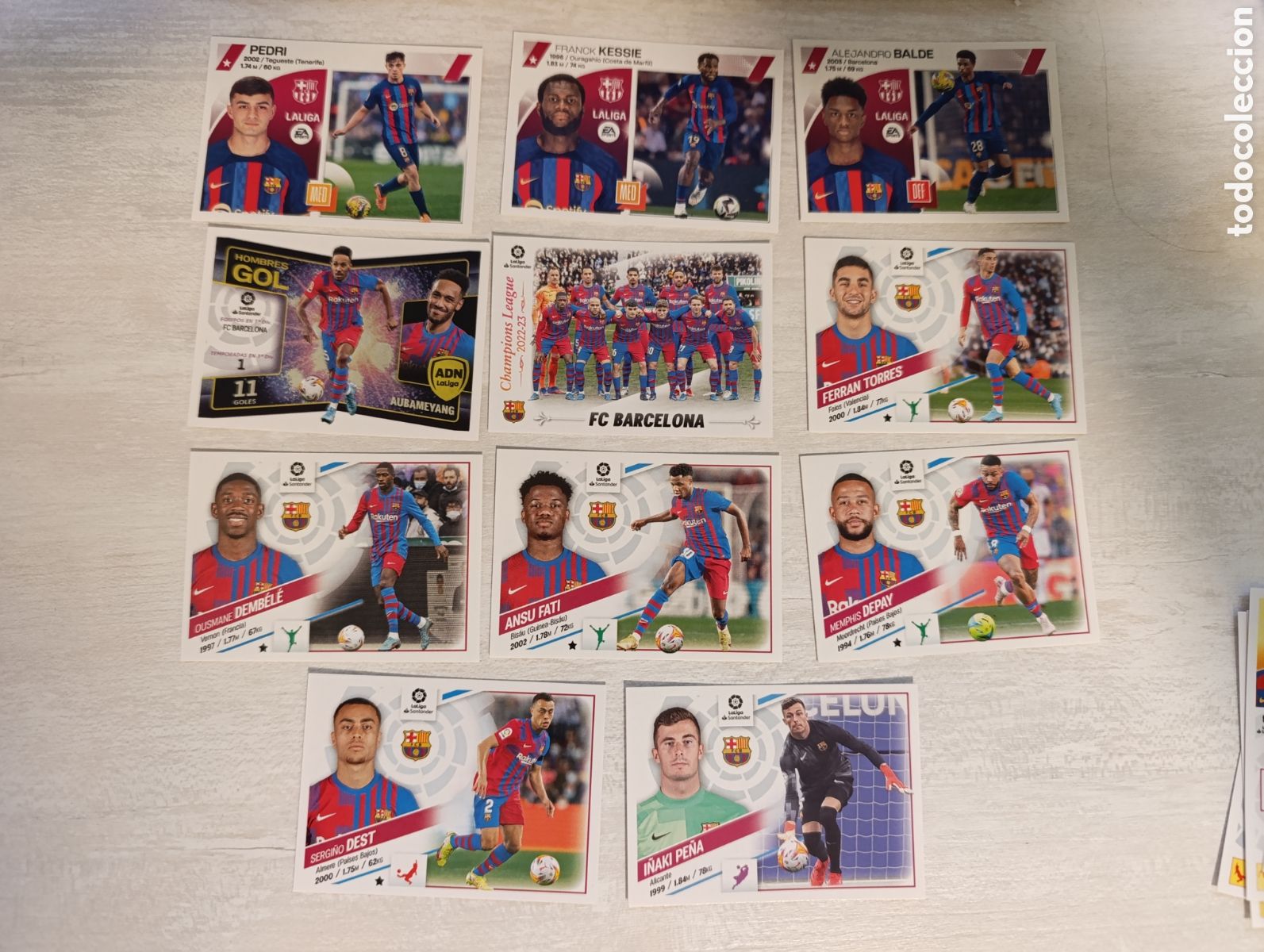 Football Stickers: Lote 11 cromos Barcelona Bar&ccedil;a. Liga este 22 23 2022 2023