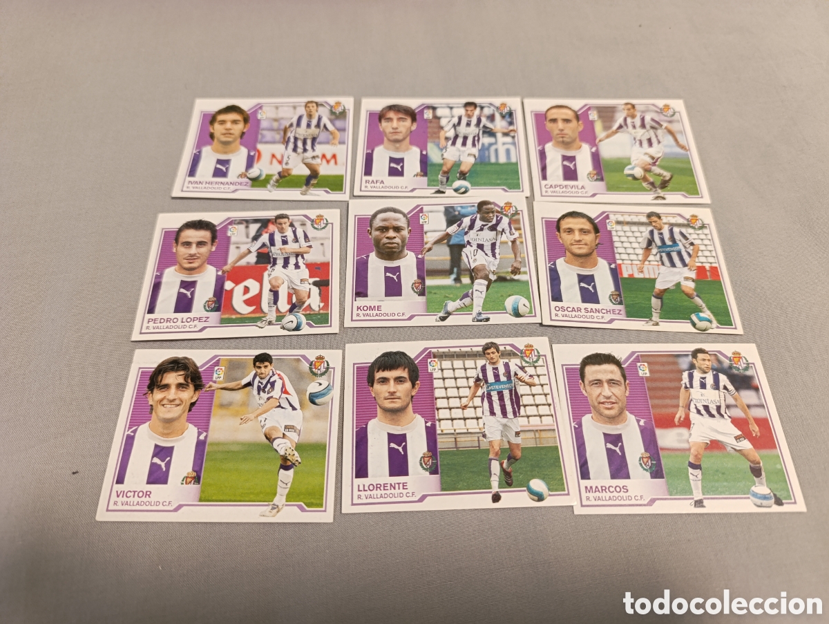 Fu&szlig;ball-Sticker: Lote 9 cromos Valladolid. Liga este 07 08 2007 2008