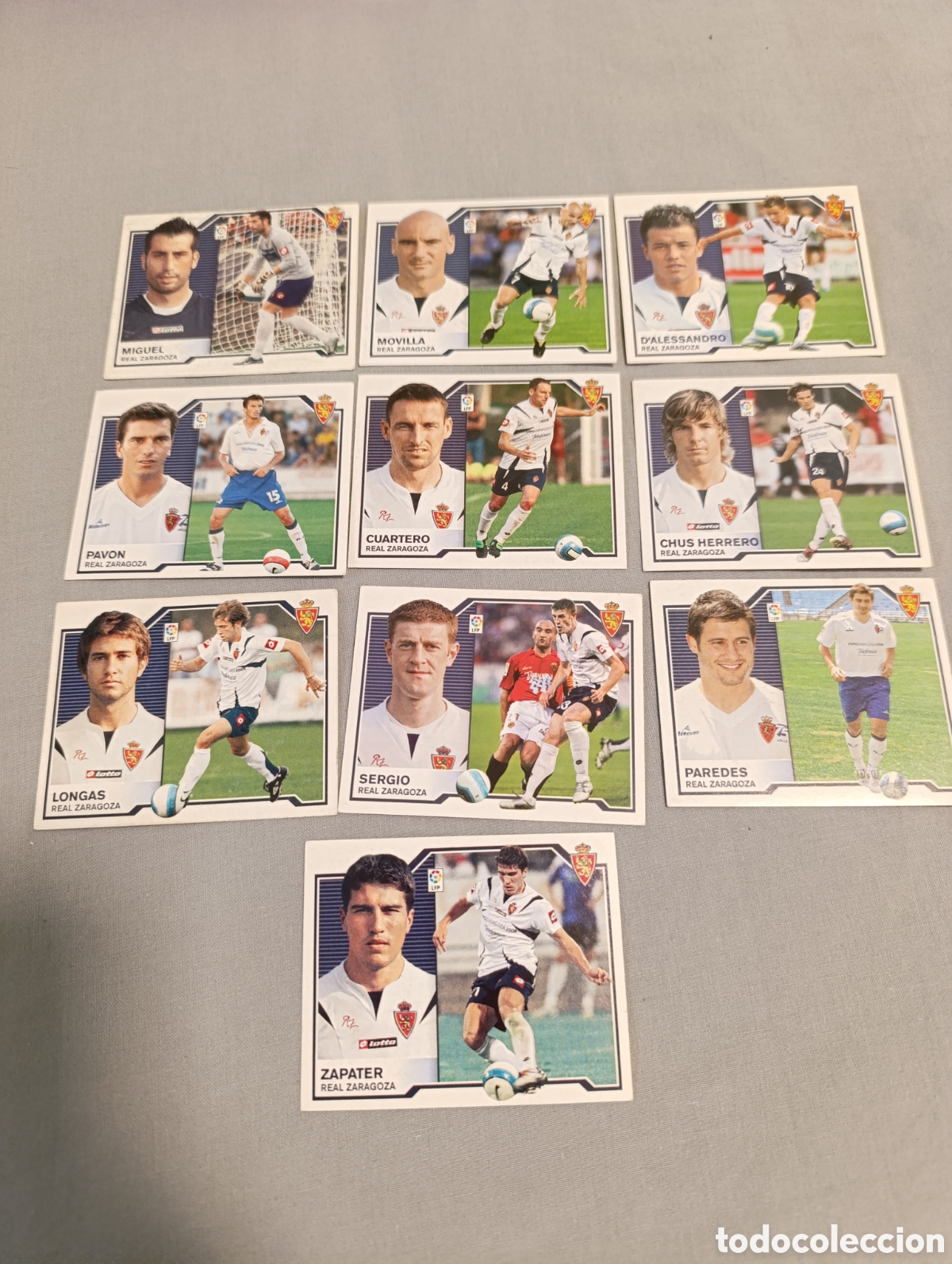 Cromos de F&uacute;tbol: Lote 10 cromos Real Zaragoza. Liga este 07 08 2007 2008
