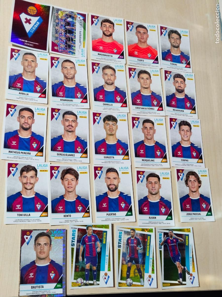 Fu&szlig;ball-Sticker: EIBAR COMPLETO - 24 CROMOS PANINI - LIGA HYPERMOTION 2024-25 (24 - 25)