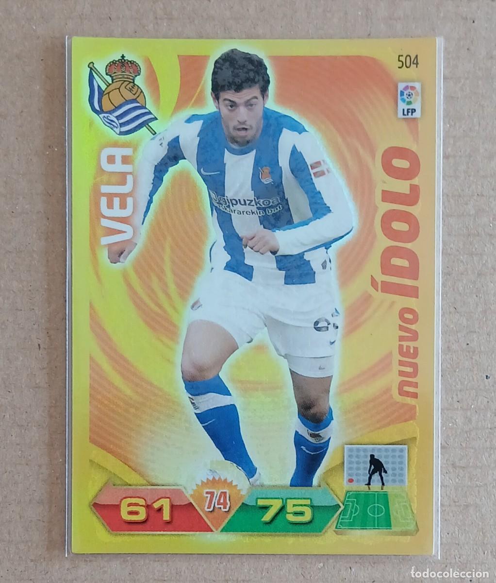 Fu&szlig;ball-Sticker: CROMO n&ordm; 504 VELA REAL SOCIEDAD NUEVO &Iacute;DOLO ADRENALYN XL 2011-2012 DE PANINI.