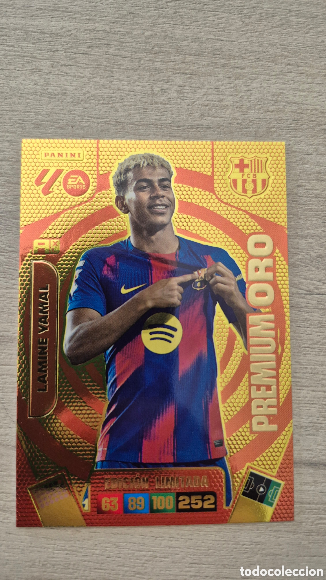 Cromos de F&uacute;tbol: Premium Oro Lamine Yamal Adrenalyn 25/26