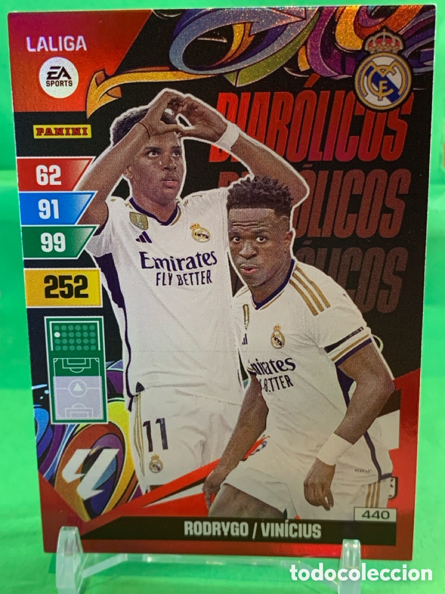 Cromos de f&uacute;tbol: 440 Rodrygo / Vin&iacute;cius Real Madrid Diab&oacute;licos ADRENALYN XL LIGA 2023/2024 23 24 PANINI