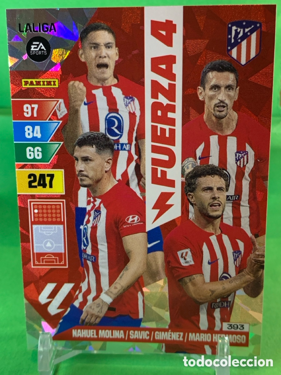 Cromos de f&uacute;tbol: 393 Nahuel Molina / Savic / Gim&eacute;nez / Mario Hermoso Atl&eacute;tico de Madrid Fuerza 4 ADRENALYN XL LIGA 20