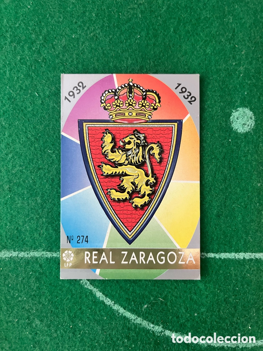 Cromos de F&uacute;tbol: 274 REAL ZARAGOZA LAS FICHAS DE LA LIGA 1997 1998 MUNDICROMO ESCUDO