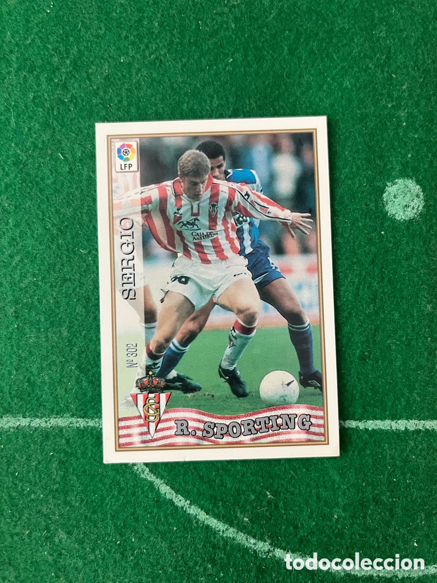 Cromos de F&uacute;tbol: 302 SERGIO SPORTING DE GIJON LAS FICHAS DE LA LIGA 1997 1998 MUNDICROMO