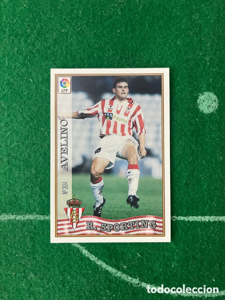 Cromos de F&uacute;tbol: 304 AVELINO SPORTING DE GIJON LAS FICHAS DE LA LIGA 1997 1998 MUNDICROMO