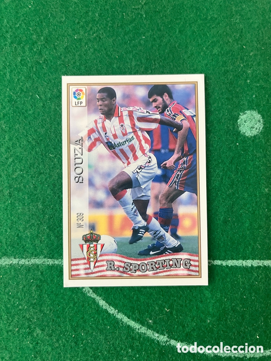 Cromos de F&uacute;tbol: 309 SOUZA SPORTING DE GIJON LAS FICHAS DE LA LIGA 1997 1998 MUNDICROMO