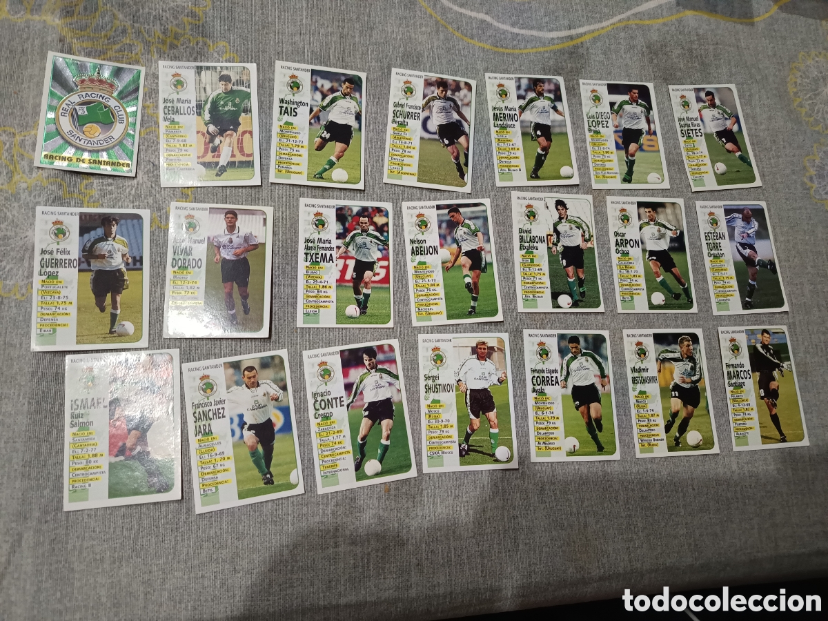 Cromos de F&uacute;tbol: PANINI LIGA 98 99 ( 1998-99 ) - LOTE DE 21 CROMOS RACING SANTANDER ( SIN PEGAR )