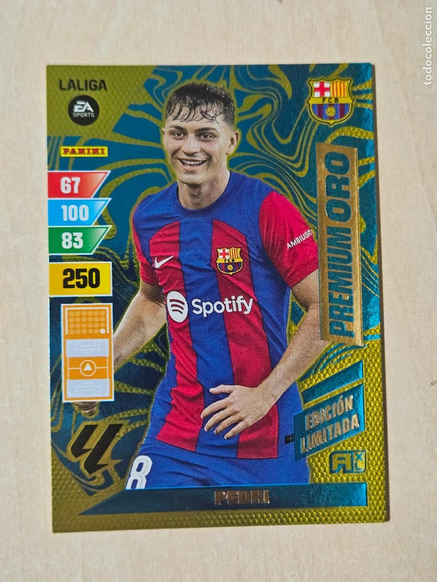 Cartes &agrave; collectionner de Football: FICHA PREMIUM ORO PEDRI - ADRENALYN 23 24 - PANINI 2023 - 24 - CROMO - EDICION LIMITADA