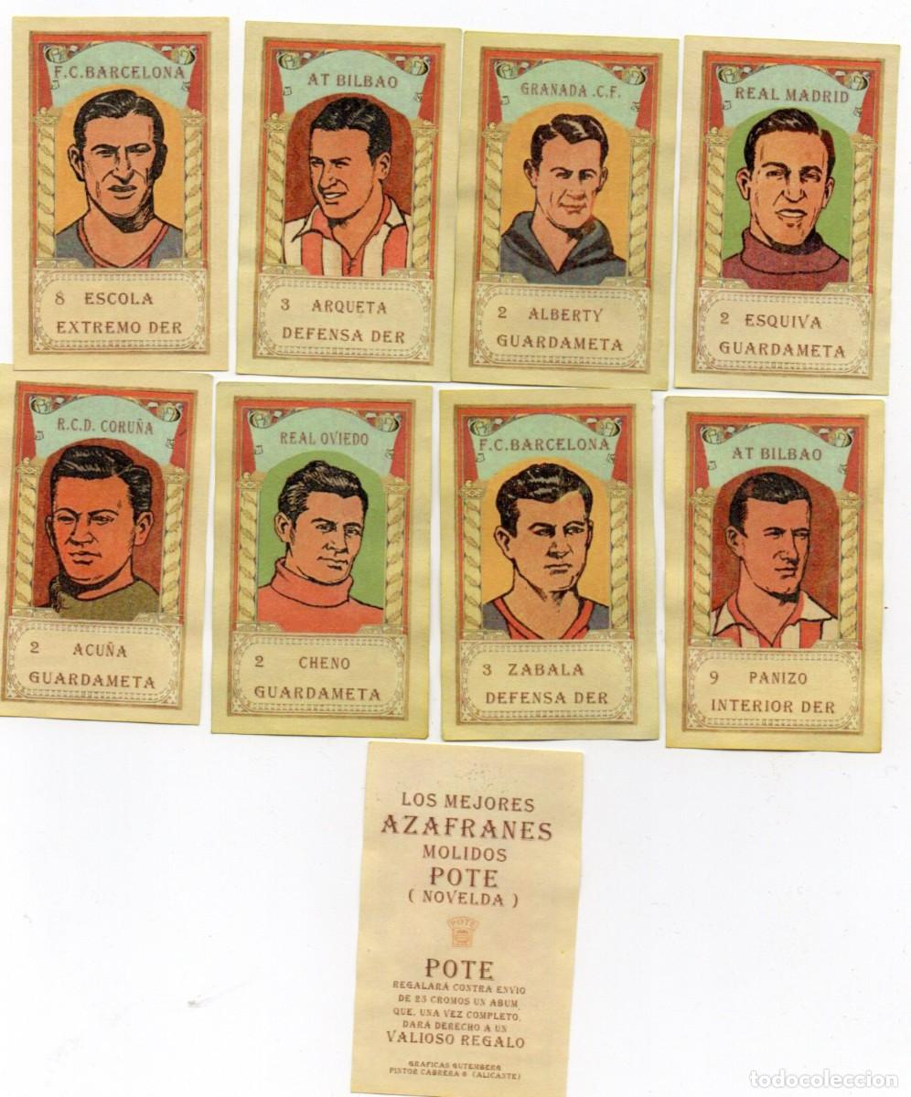 Football Stickers: 8 CROMOS DE 1941, DE AZAFRANES POTE,