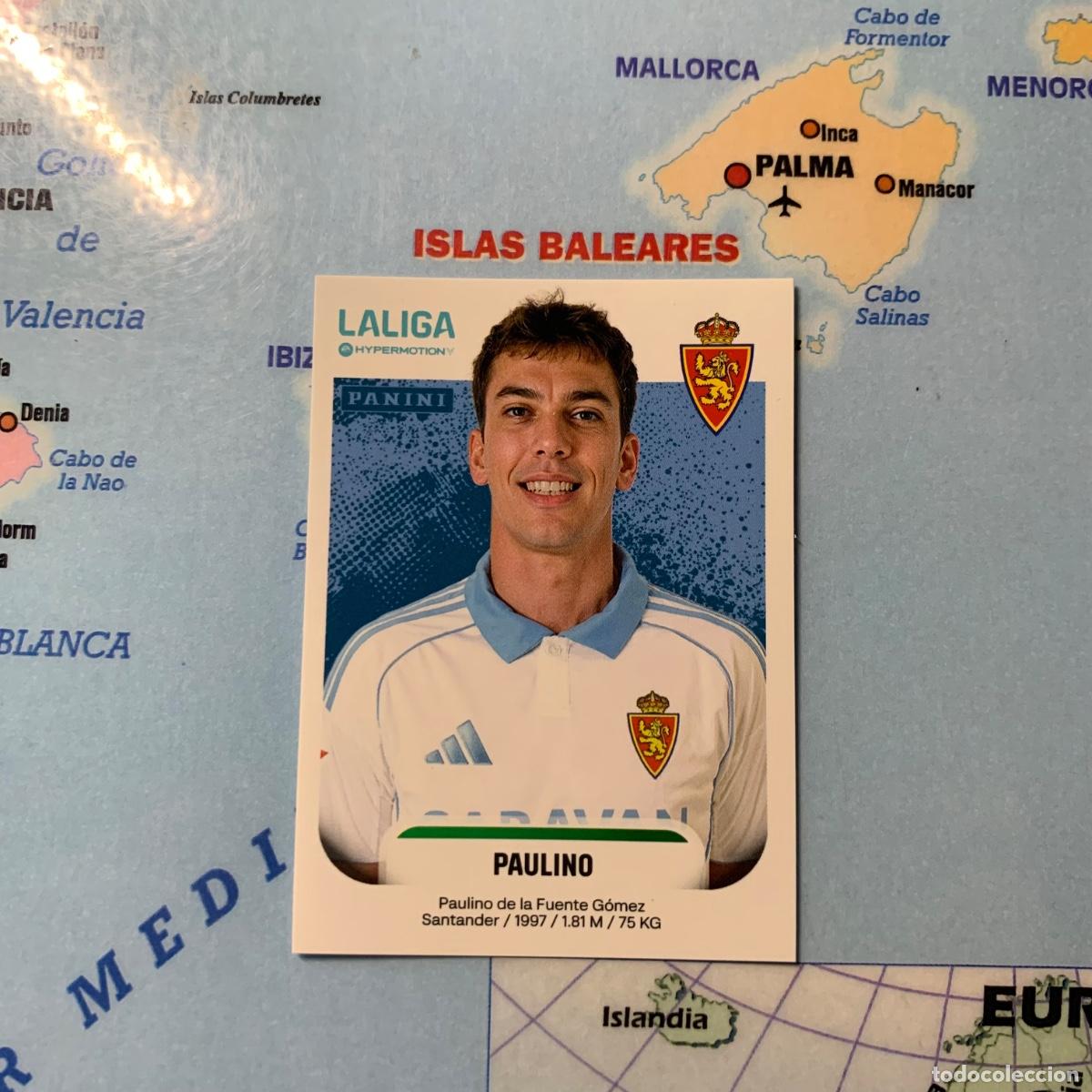 Fu&szlig;ball-Sticker: Paulino n&uacute;mero 415B del Zaragoza cromo liga Hypermotion 25-26 2025-2026