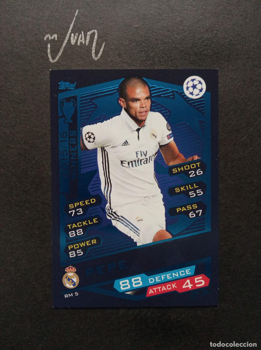 Figurine di Calcio: RM 5 PEPE REAL MADRID PORTUGAL ⚽ TOPPS &reg; MATCH ATTAX CHAMPIONS LEAGUE 2016 2017 16 17
