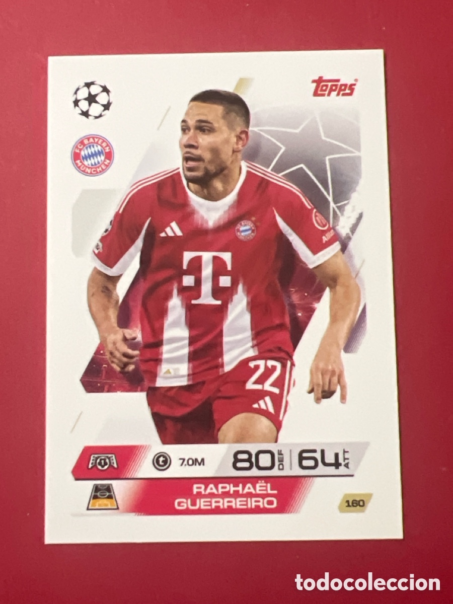 Cromos de F&uacute;tbol: A1651. 180 RAPHAEL GUERREIRO FC BAYERN MUNCHENATTAX TOPPS 2025 2026 25 26