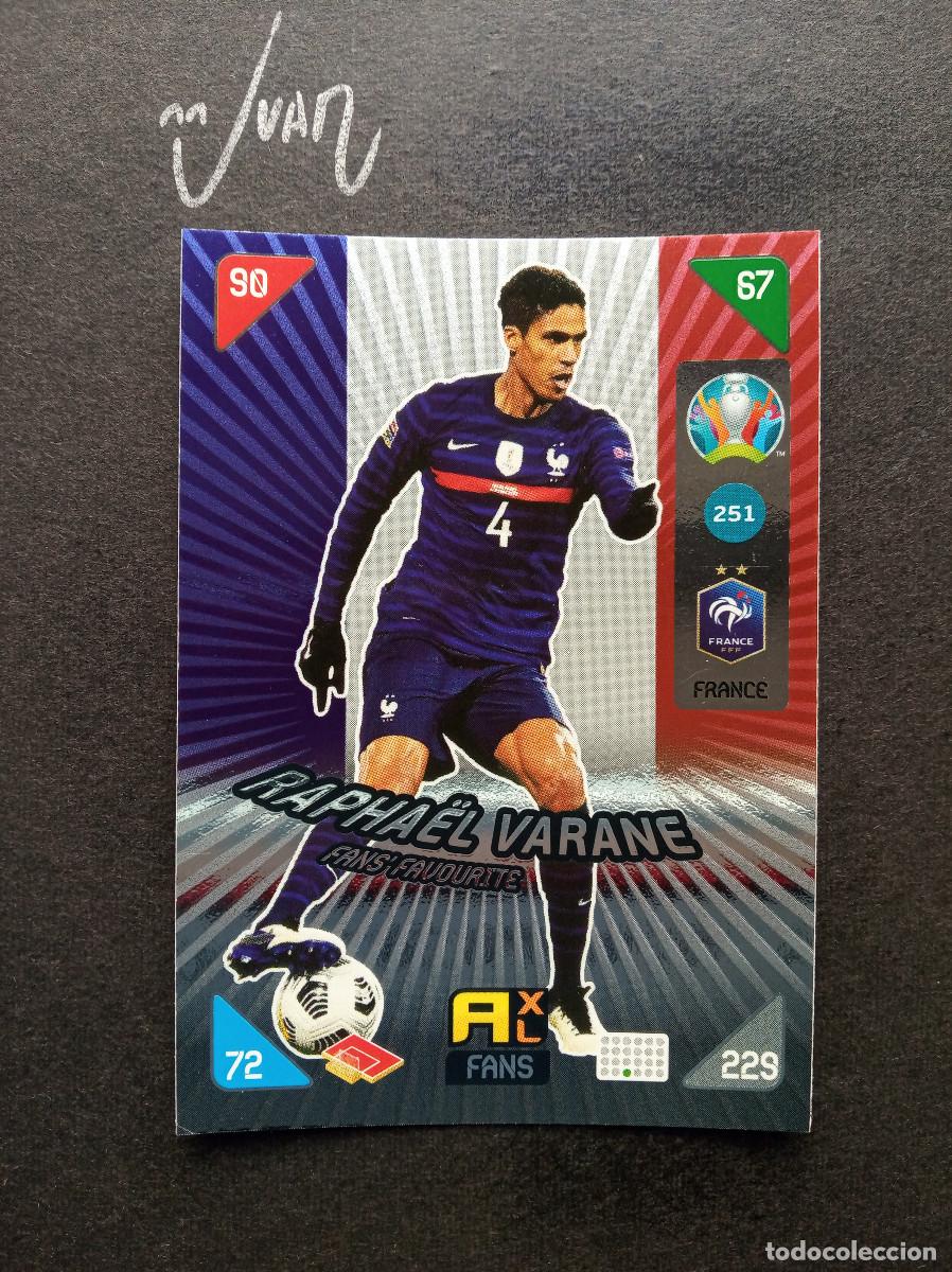 Cromos de Futebol: N&ordm; 251 FANS FAVOURITE VARANE FRANCIA REAL MADRID ⚽ PANINI &reg; ADRENALYN UEFA EURO KICK OFF 2021 21