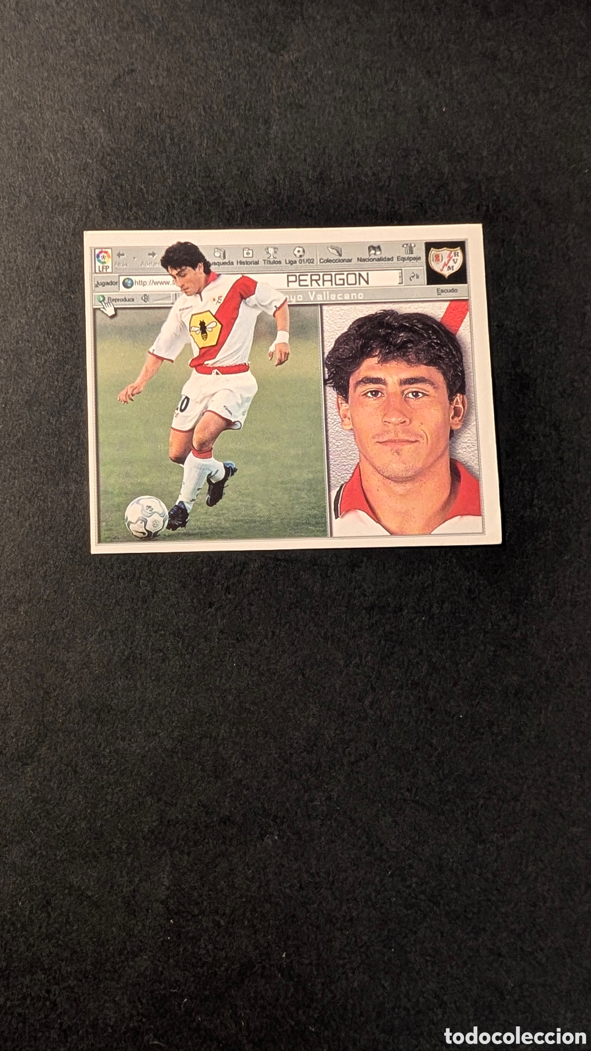 Cromos de F&uacute;tbol: PERAGON RAYO VALLECANO COLOCA LIGA ESTE 2001/02 01 02 NUNCA PEGADO SIN PEGAR