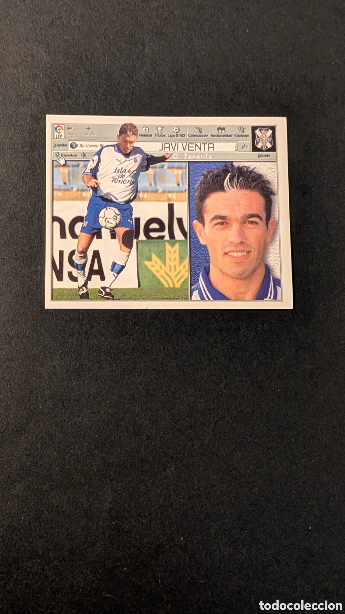 Cromos de f&uacute;tbol: JAVI VENTA TENERIFE COLOCA LIGA ESTE 2001/02 01 02 NUNCA PEGADO SIN PEGAR