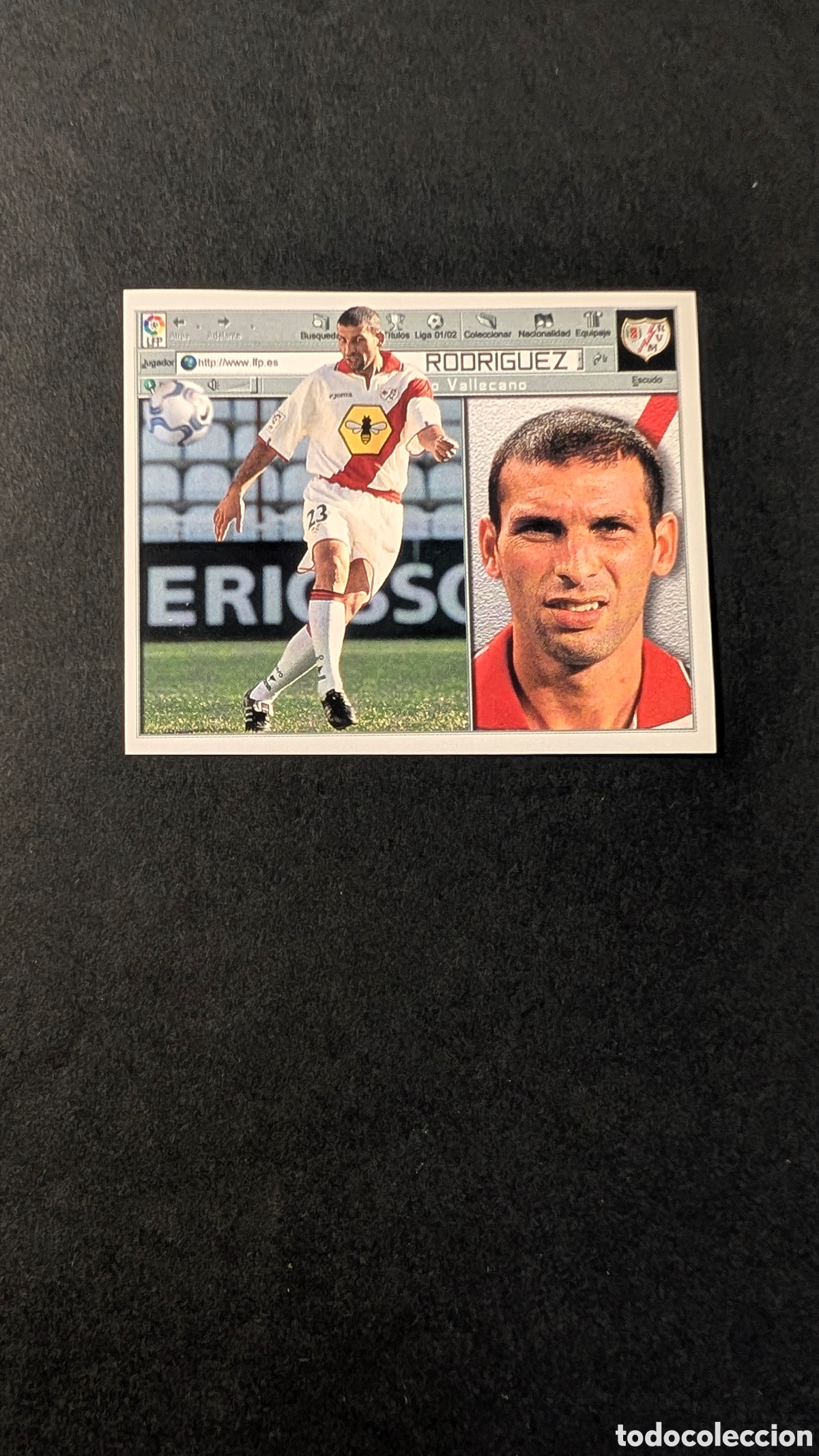 Cromos de F&uacute;tbol: BRUNO RODRIGUEZ RAYO VALLECANO FICHAJE 34 LIGA ESTE 2001/02 01 02 NUNCA PEGADO SIN PEGAR