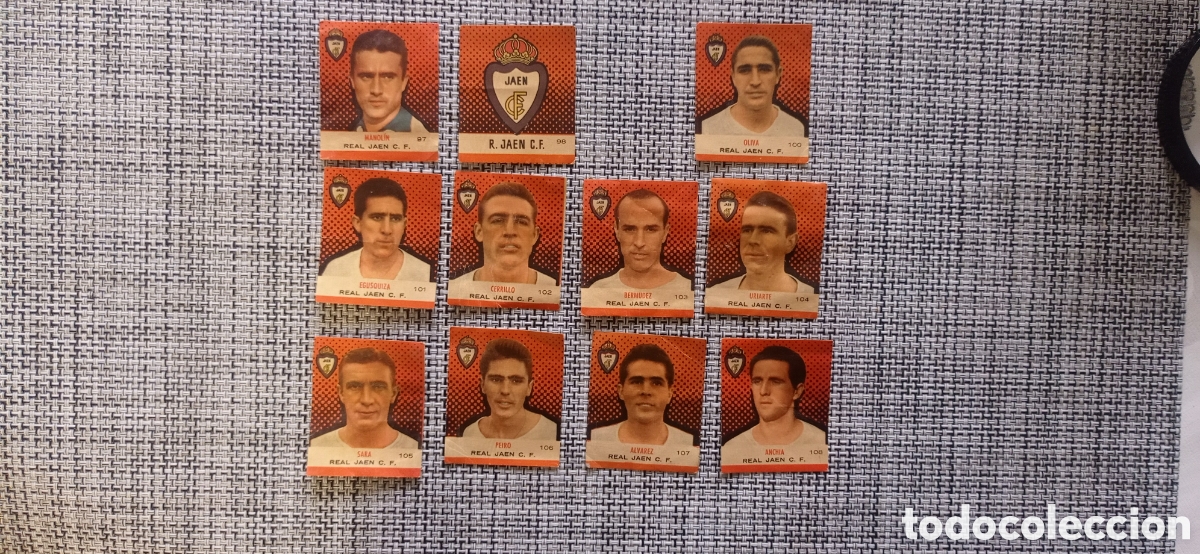 Cartes &agrave; collectionner de Football: JA&Eacute;N CF 11 CROMOS DESPEGADOS BRUGUERA 1957 1958 VER FOTOS