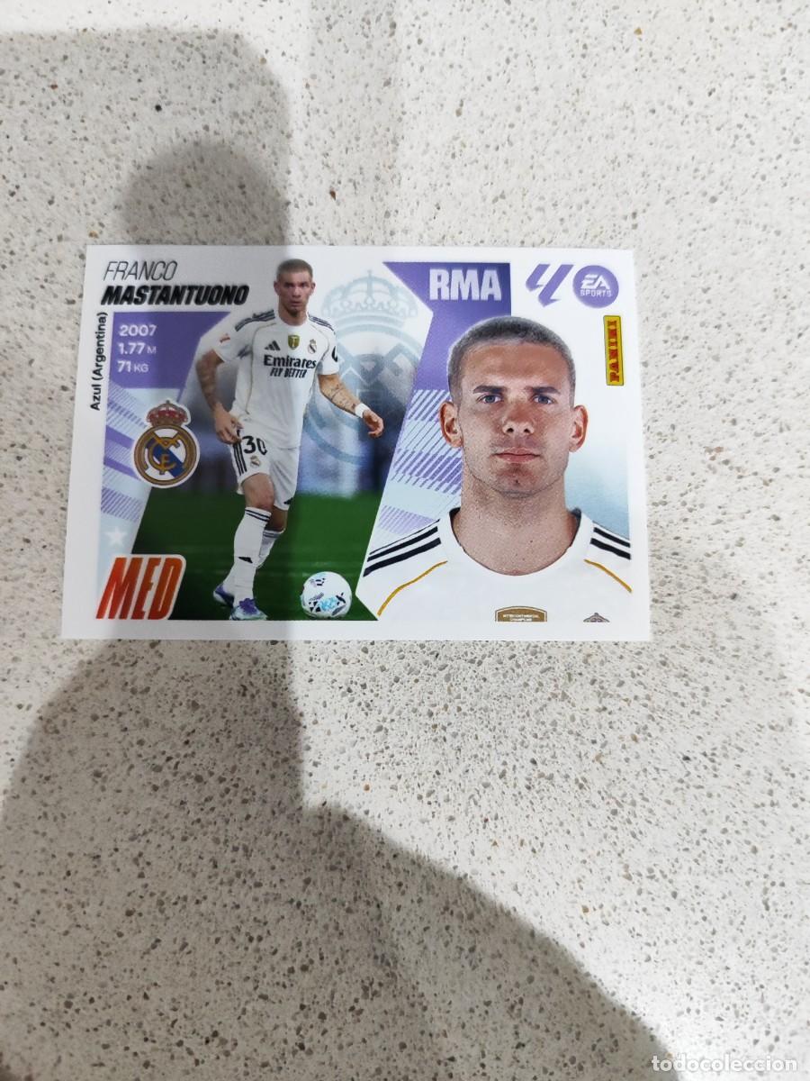 Fu&szlig;ball-Sticker: CROMO N&Uacute;MERO 46 &Uacute;LTIMO FICHAJE MASTANTUONO REAL MADRID. LIGA ESTE 25/26. TERCERA EDICI&Oacute;N.