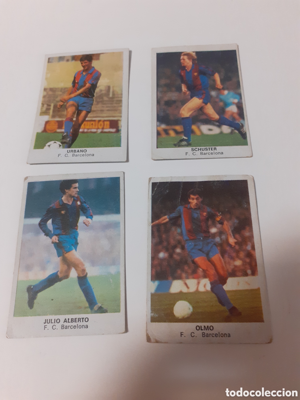 Cromos de Futebol: CROMOS CANO FUTBOL 84 URBANO,SCHUSTER,OLMO Y JULIO ALBERTO SIN PEGAR